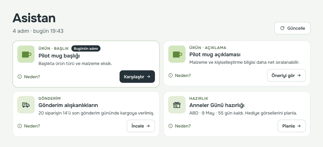 Öneriler yan yana