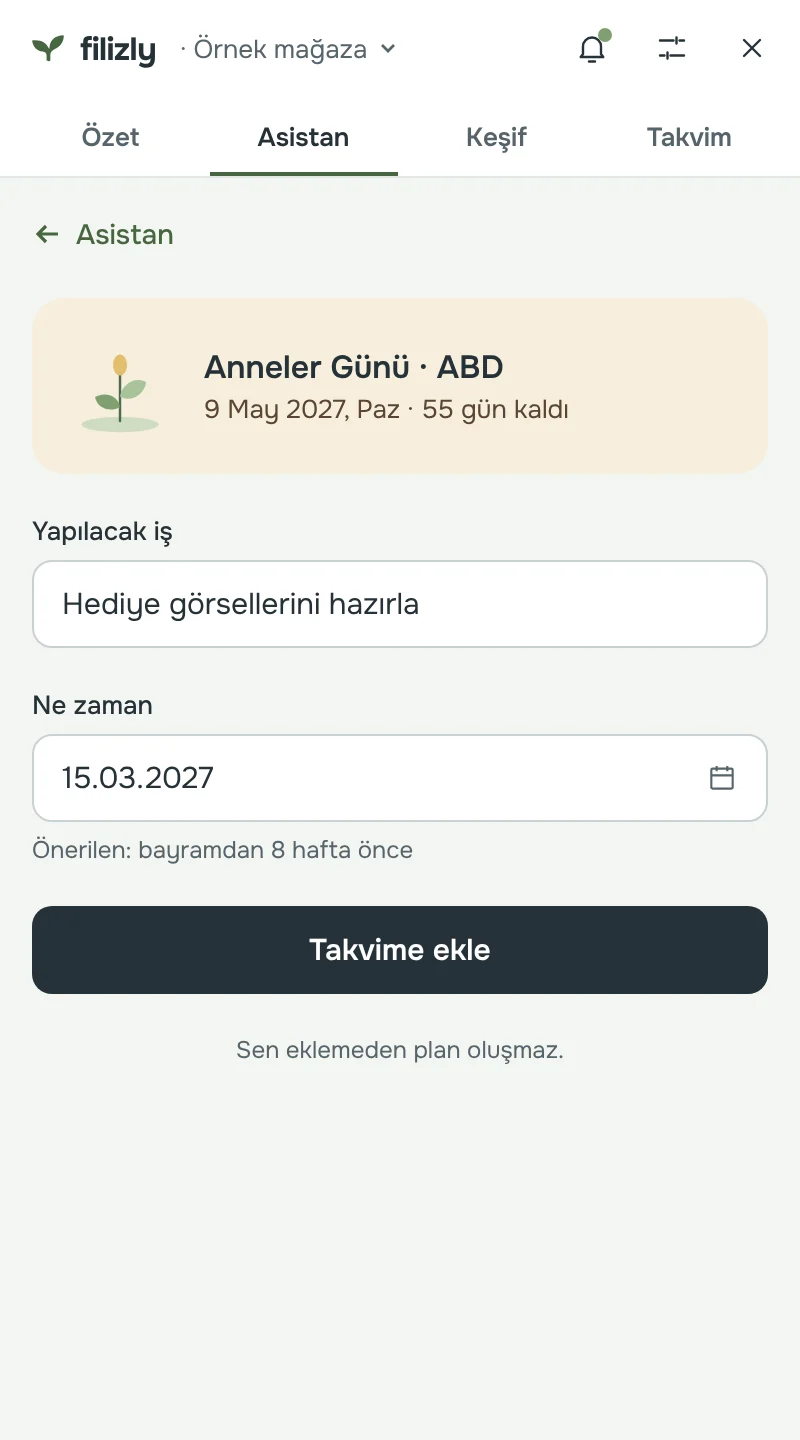 Hazırlık 8 hafta önce başlar